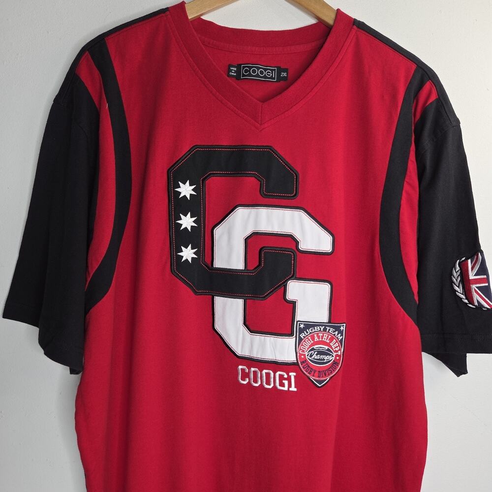 Vintage Coogi Men's T-Shirt Size 2XL Red Short Sleeve Casual Graphic Tee